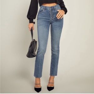 Reformation Liza Button Fly High Rise Straight Jeans